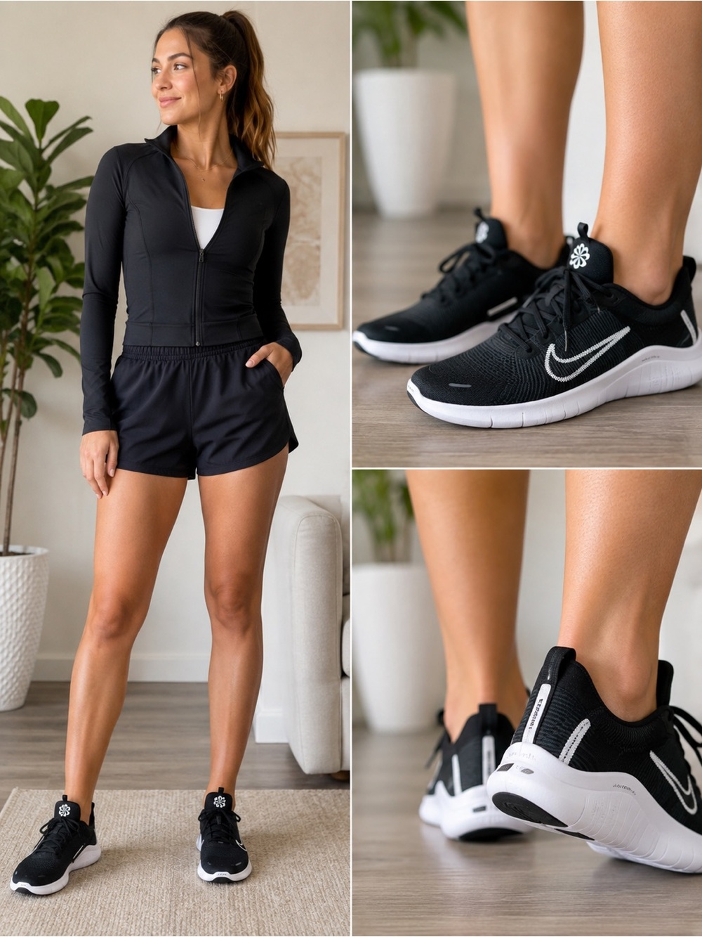 Nike Free RN Flyknit Next Nature Black White Sneakers – Women’s 8.5 NEW